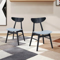 Ensemble moderne de 2 chaises de salle à manger en bois, structure en bois avec dossier et assise rembourrée, adapté à la salle à manger et au salon