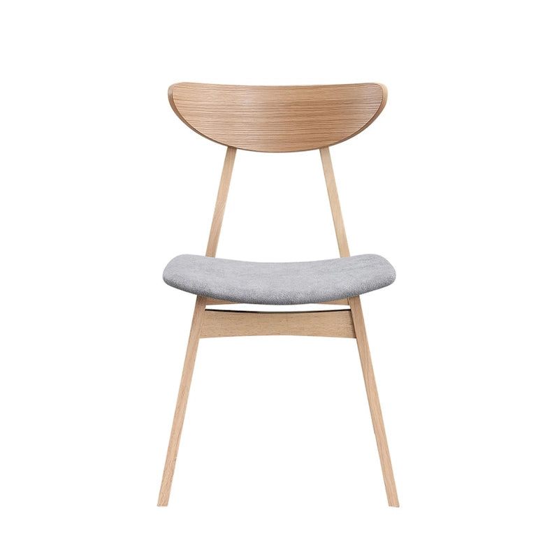 Ensemble moderne de 2 chaises de salle à manger en bois, structure en bois avec dossier et assise rembourrée, adapté à la salle à manger et au salon