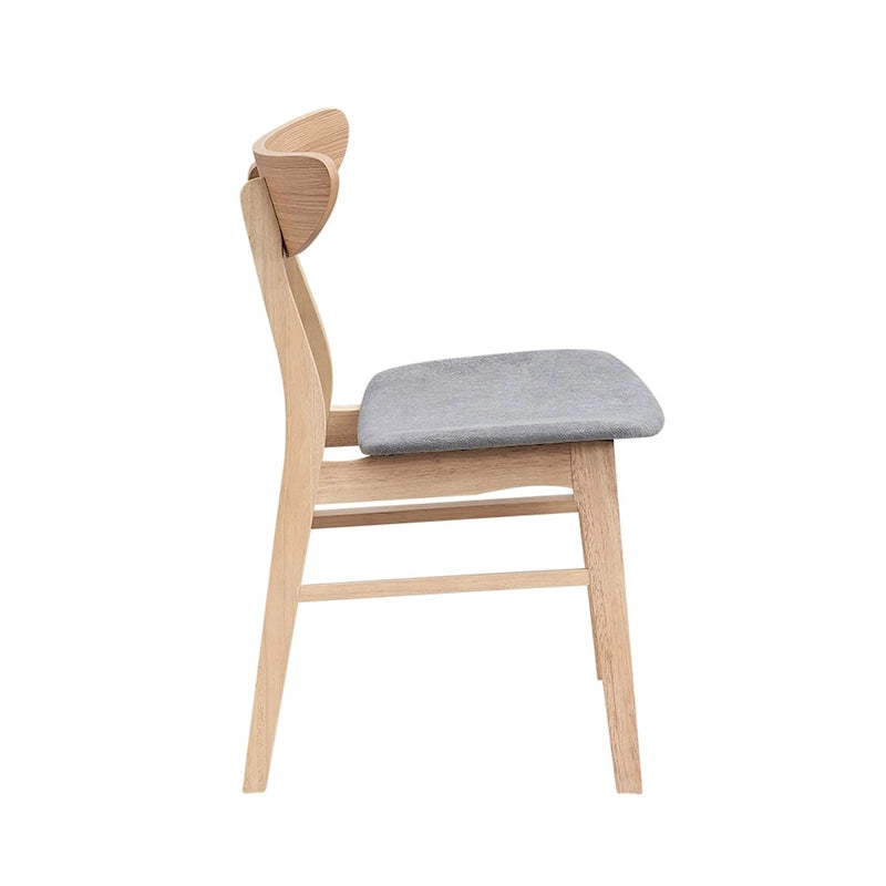 Ensemble moderne de 2 chaises de salle à manger en bois, structure en bois avec dossier et assise rembourrée, adapté à la salle à manger et au salon