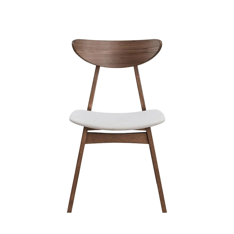 Ensemble moderne de 2 chaises de salle à manger en bois, structure en bois avec dossier et assise rembourrée, adapté à la salle à manger et au salon