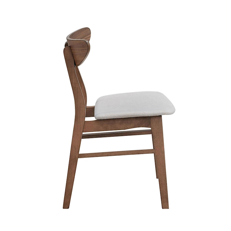 Ensemble moderne de 2 chaises de salle à manger en bois, structure en bois avec dossier et assise rembourrée, adapté à la salle à manger et au salon