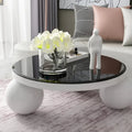 Round Tempered Glass Table Top black Glass Thick Beveled Polished Edge