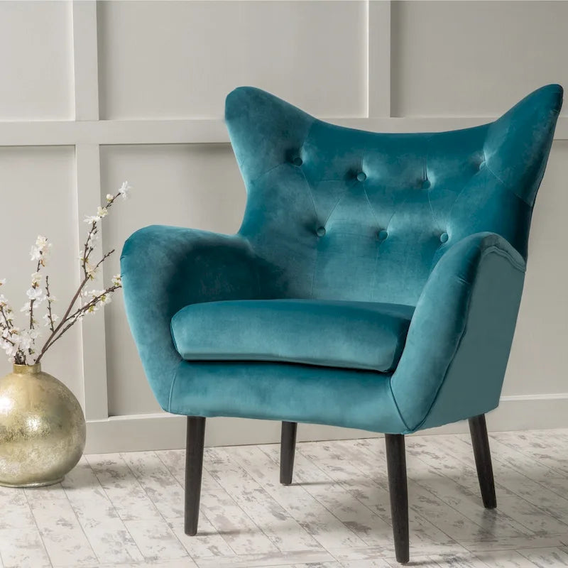 Gestoffeerde mid-century fauteuil by - 30.25D x 34.25W x 39.75H