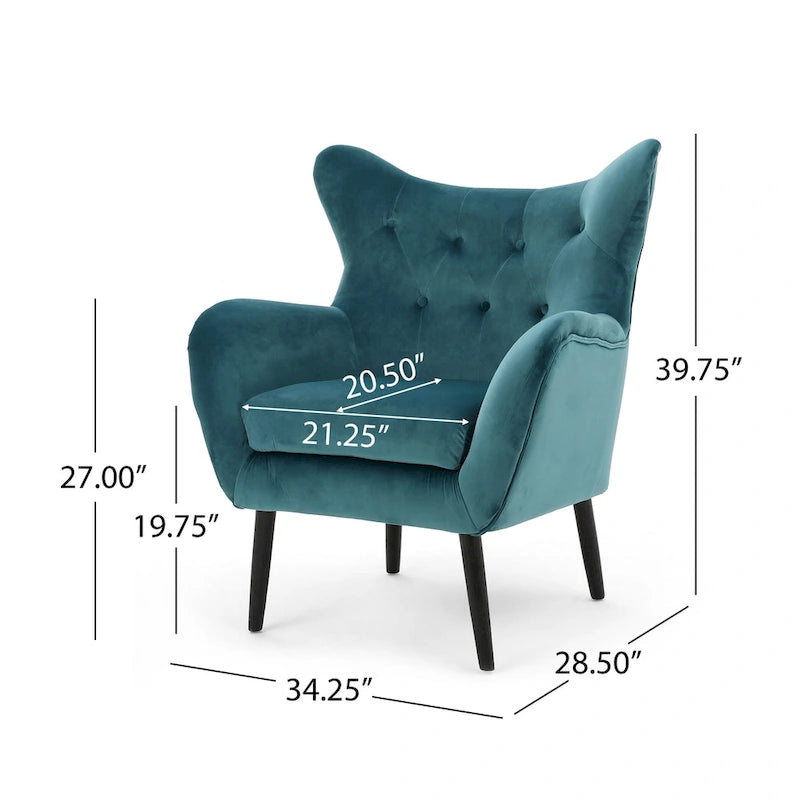 Gestoffeerde mid-century fauteuil by - 30.25D x 34.25W x 39.75H