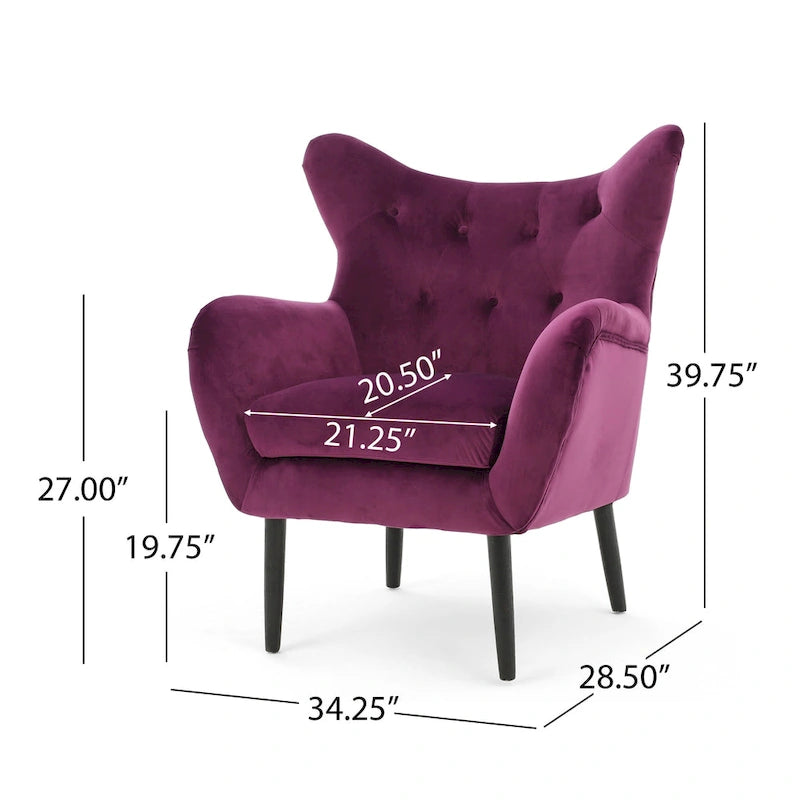 Gestoffeerde mid-century fauteuil by - 30.25D x 34.25W x 39.75H