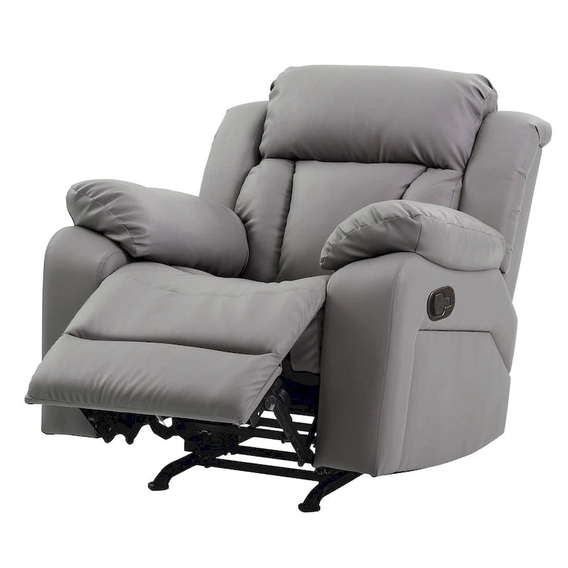 Faux Leather Upholstery Reclining Chair - 38L x 37W x 41H