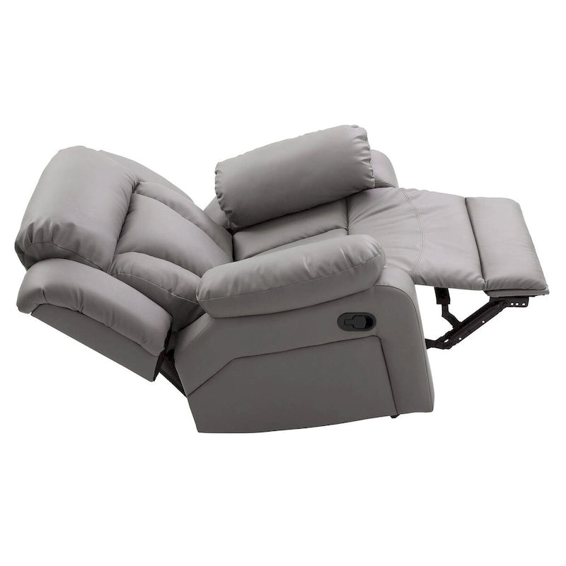 Fauteuil met bekleding van kunstleer en verstelbare rugleuning - 38L x 37W x 41H