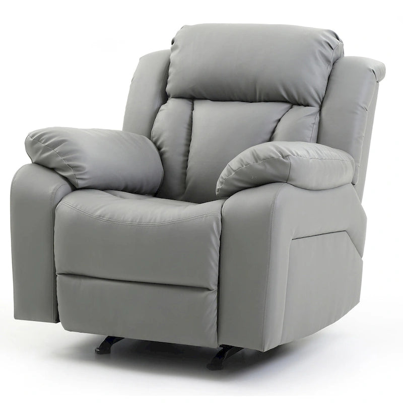 Fauteuil met bekleding van kunstleer en verstelbare rugleuning - 38L x 37W x 41H