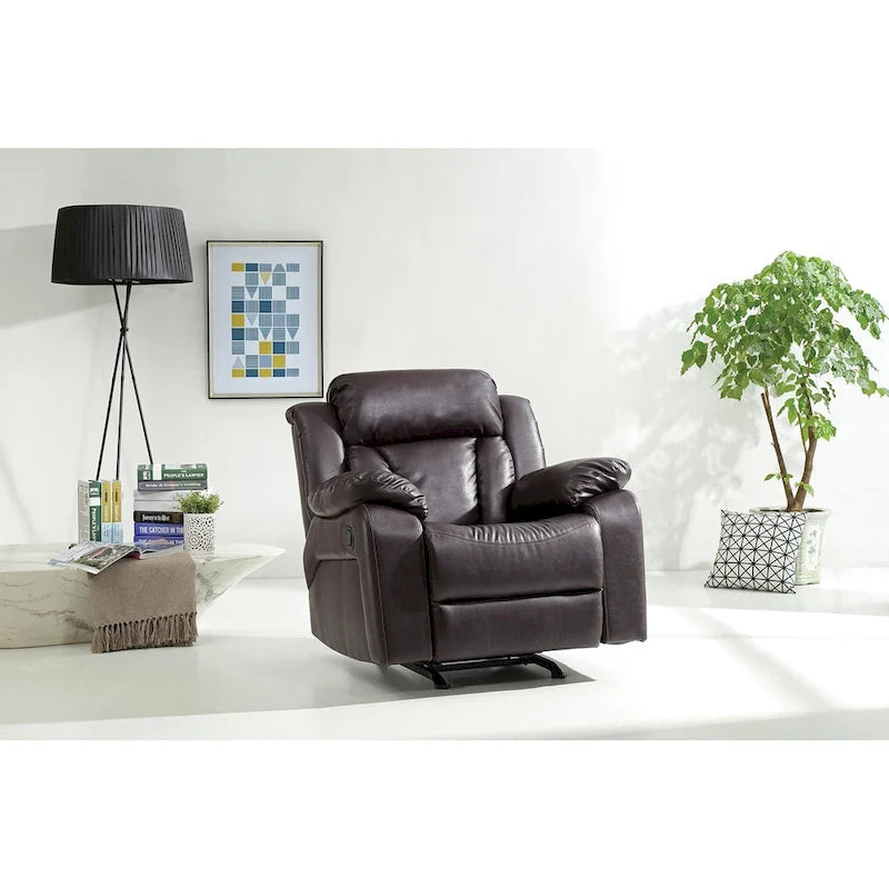 Fauteuil met bekleding van kunstleer en verstelbare rugleuning - 38L x 37W x 41H