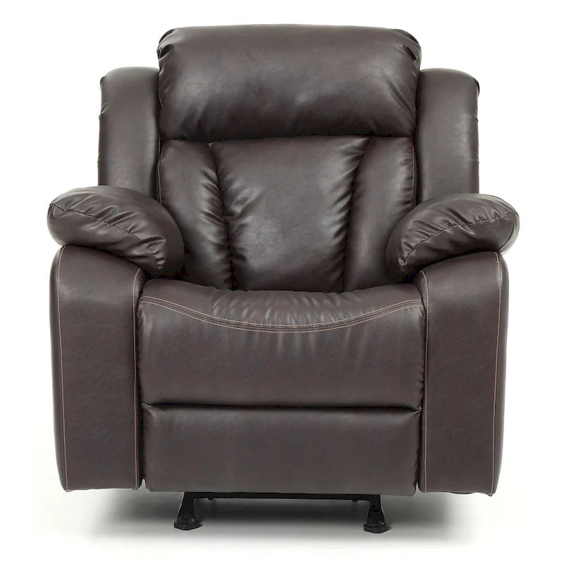 Fauteuil met bekleding van kunstleer en verstelbare rugleuning - 38L x 37W x 41H