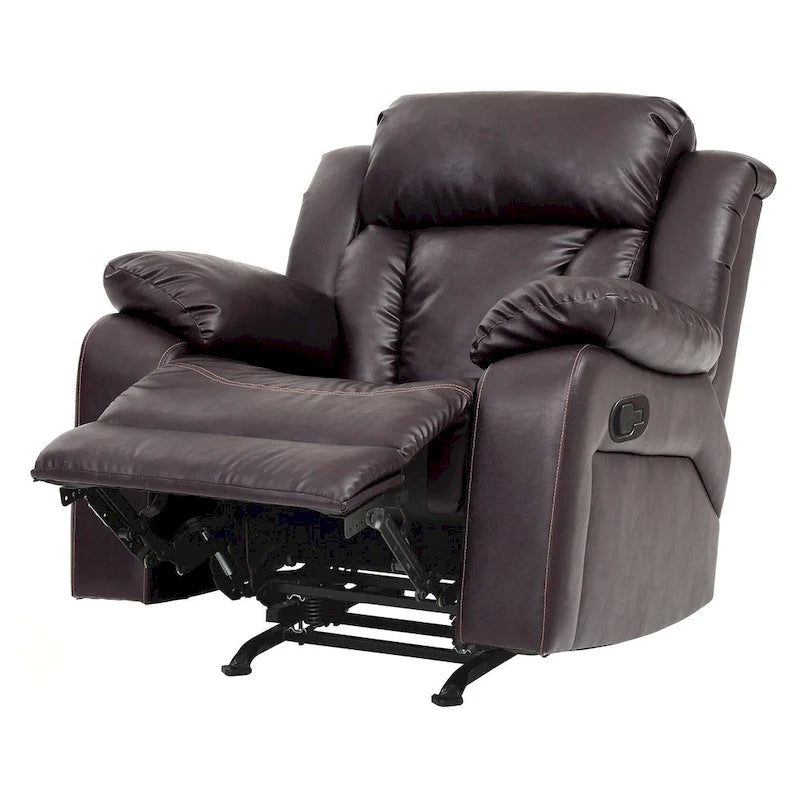Fauteuil met bekleding van kunstleer en verstelbare rugleuning - 38L x 37W x 41H