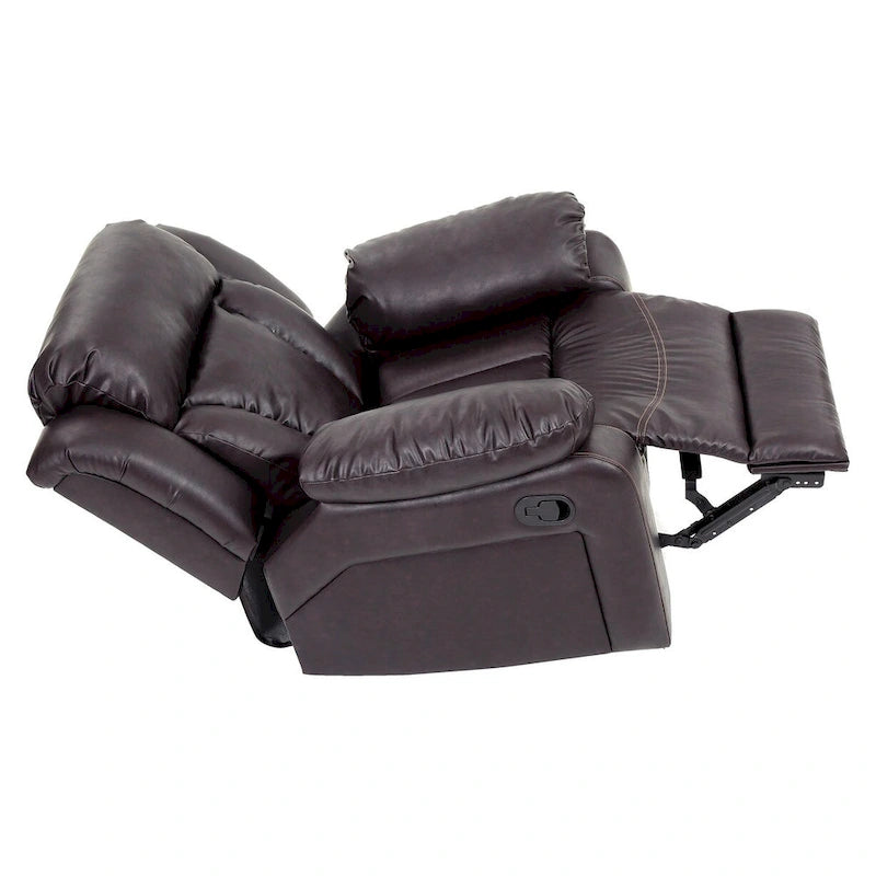 Fauteuil met bekleding van kunstleer en verstelbare rugleuning - 38L x 37W x 41H