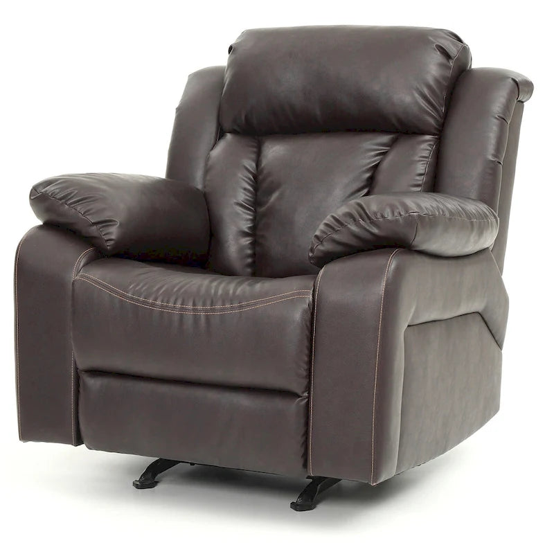 Fauteuil met bekleding van kunstleer en verstelbare rugleuning - 38L x 37W x 41H
