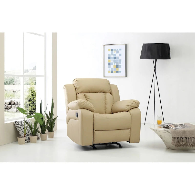 Fauteuil met bekleding van kunstleer en verstelbare rugleuning - 38L x 37W x 41H