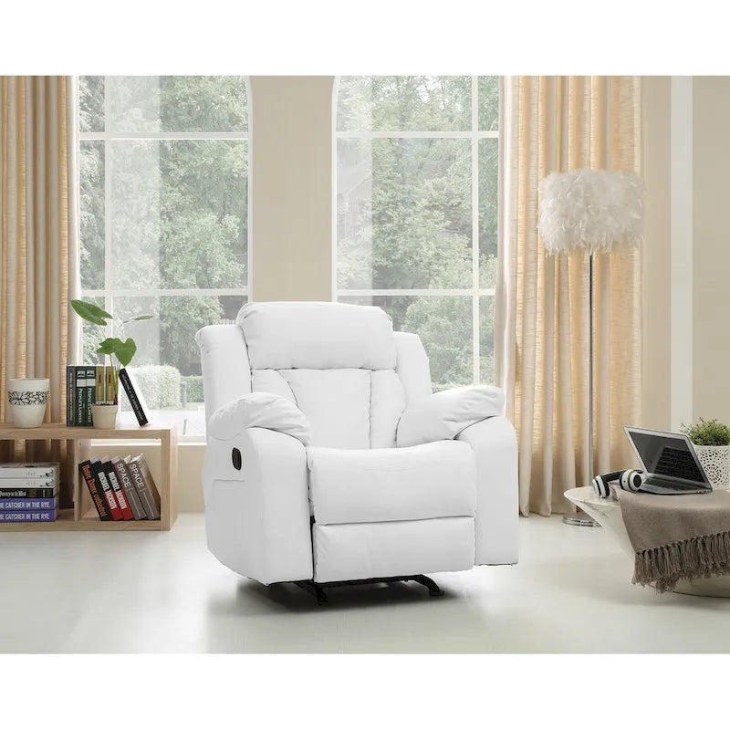 Fauteuil met bekleding van kunstleer en verstelbare rugleuning - 38L x 37W x 41H