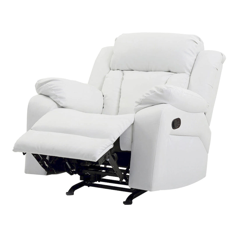 Fauteuil met bekleding van kunstleer en verstelbare rugleuning - 38L x 37W x 41H