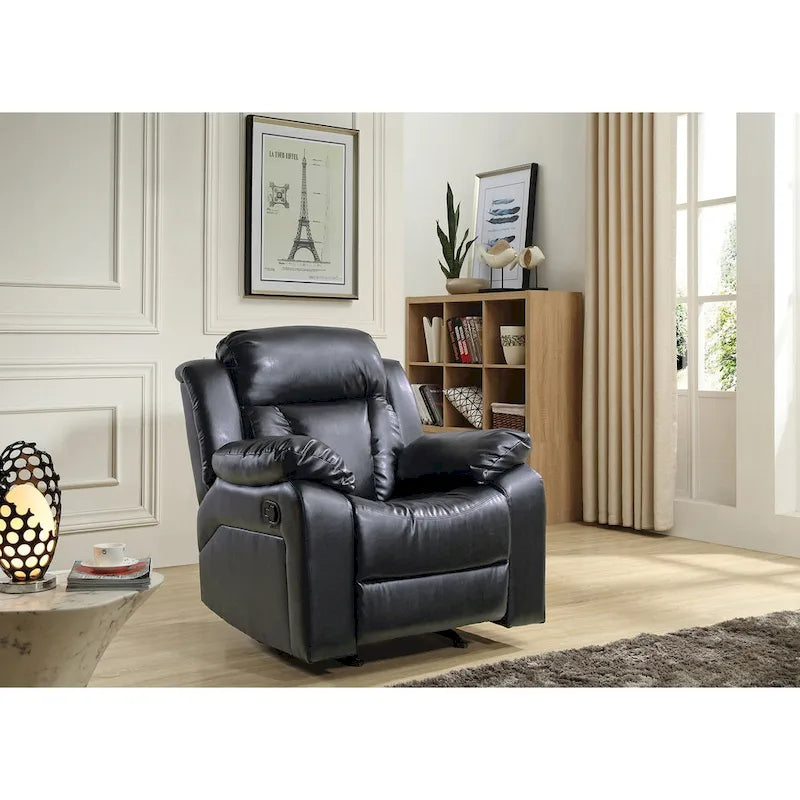 Fauteuil met bekleding van kunstleer en verstelbare rugleuning - 38L x 37W x 41H