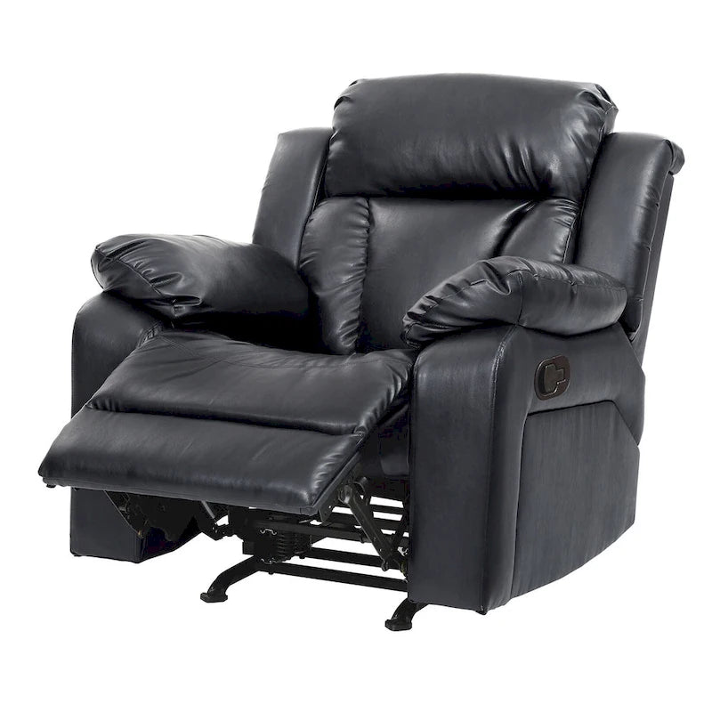 Fauteuil met bekleding van kunstleer en verstelbare rugleuning - 38L x 37W x 41H