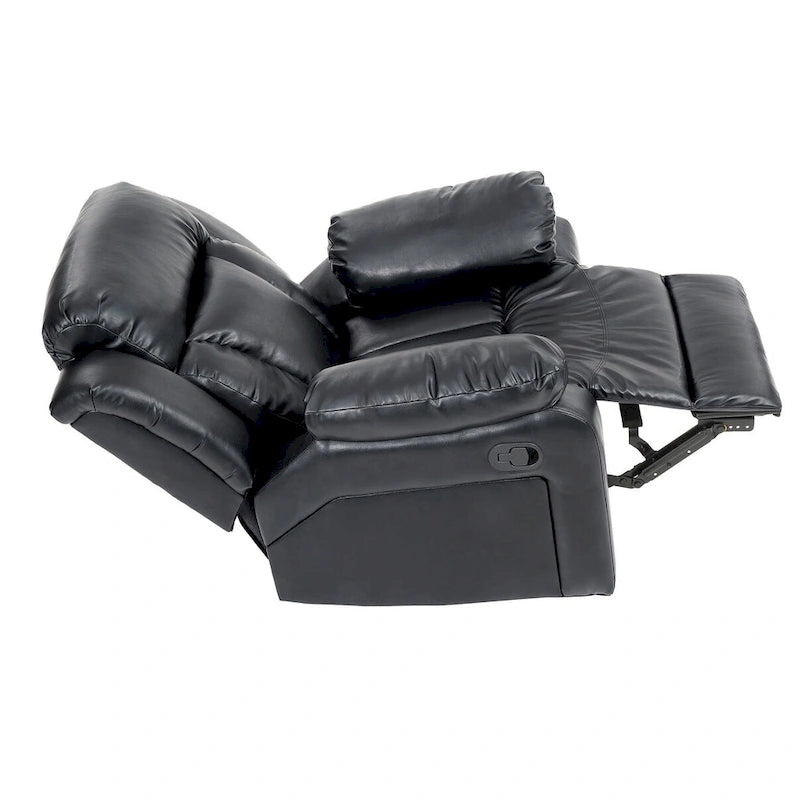 Fauteuil met bekleding van kunstleer en verstelbare rugleuning - 38L x 37W x 41H