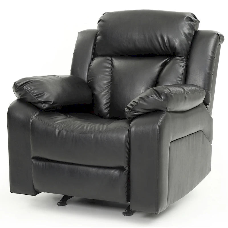Fauteuil met bekleding van kunstleer en verstelbare rugleuning - 38L x 37W x 41H