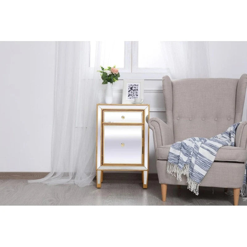 18-inch Wide Mirrored 1-drawer Nightstand