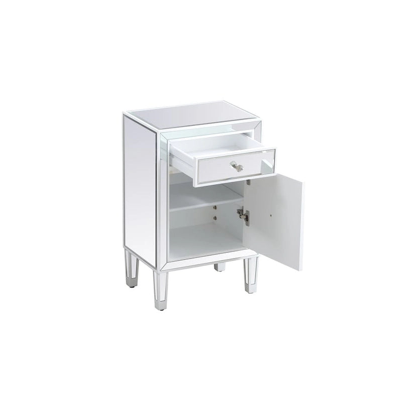 18-inch Wide Mirrored 1-drawer Nightstand