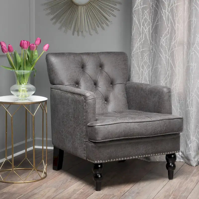 Fauteuil club en microfibre - 28.00 L x 29.50 W x 33.50 H