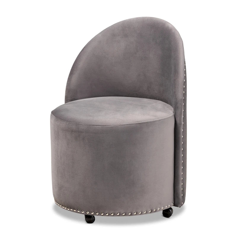 Glam and Luxe Velvet Rolling Accent Chair