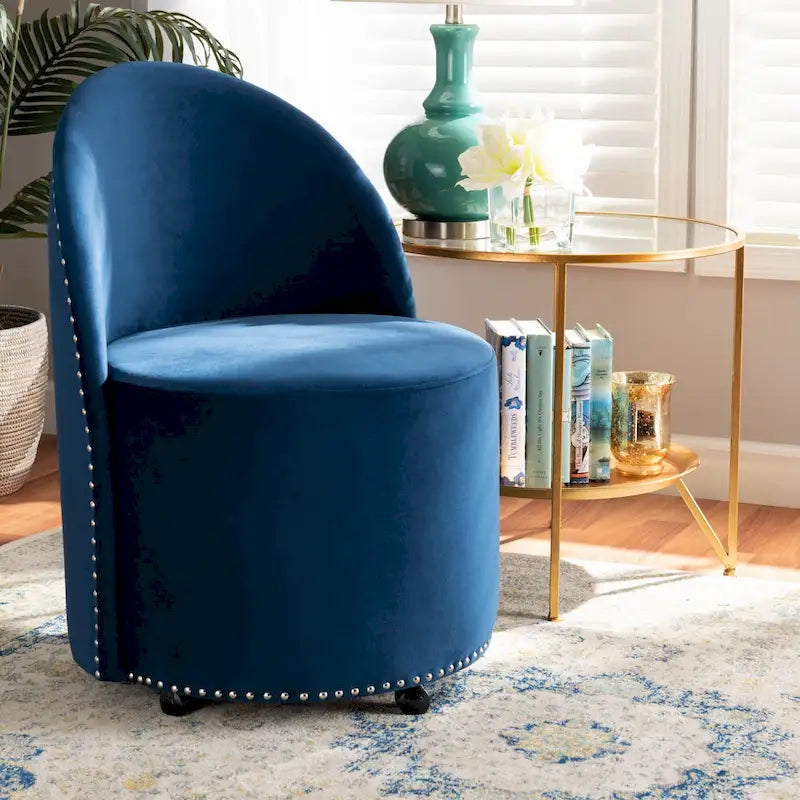 Glam and Luxe Velvet Rolling Accent Chair