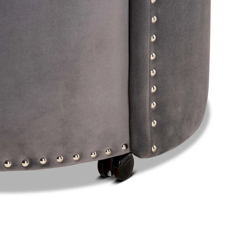 Glam and Luxe Velvet Rolling Accent Chair