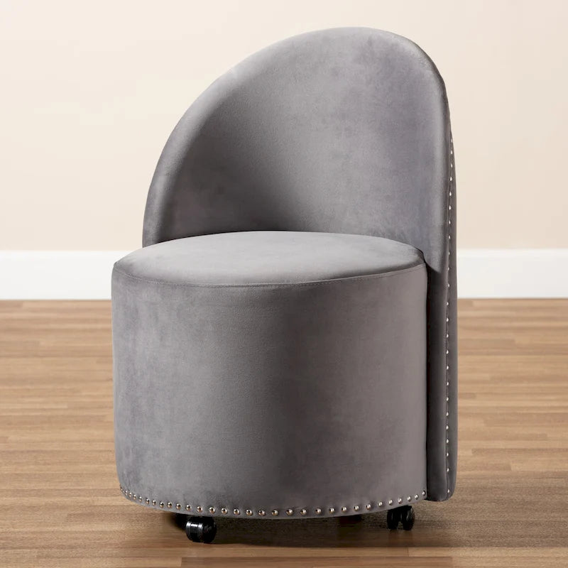 Glam and Luxe Velvet Rolling Accent Chair