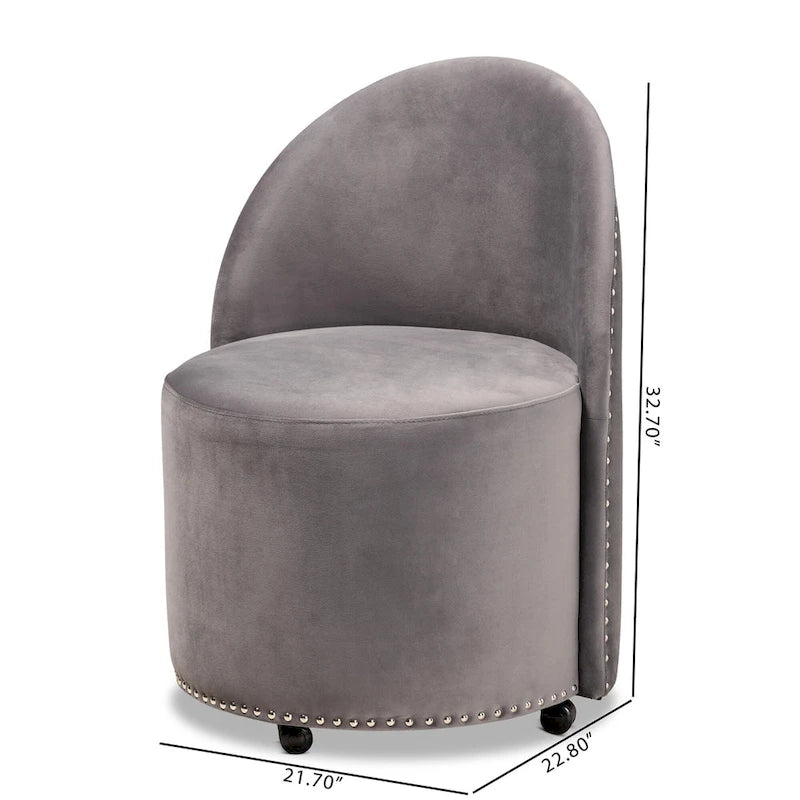 Glam and Luxe Velvet Rolling Accent Chair