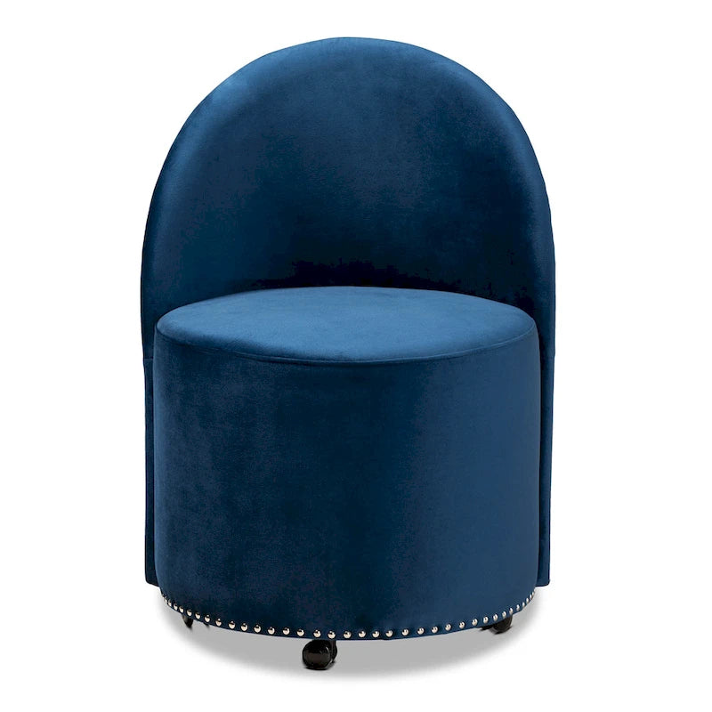 Glam and Luxe Velvet Rolling Accent Chair
