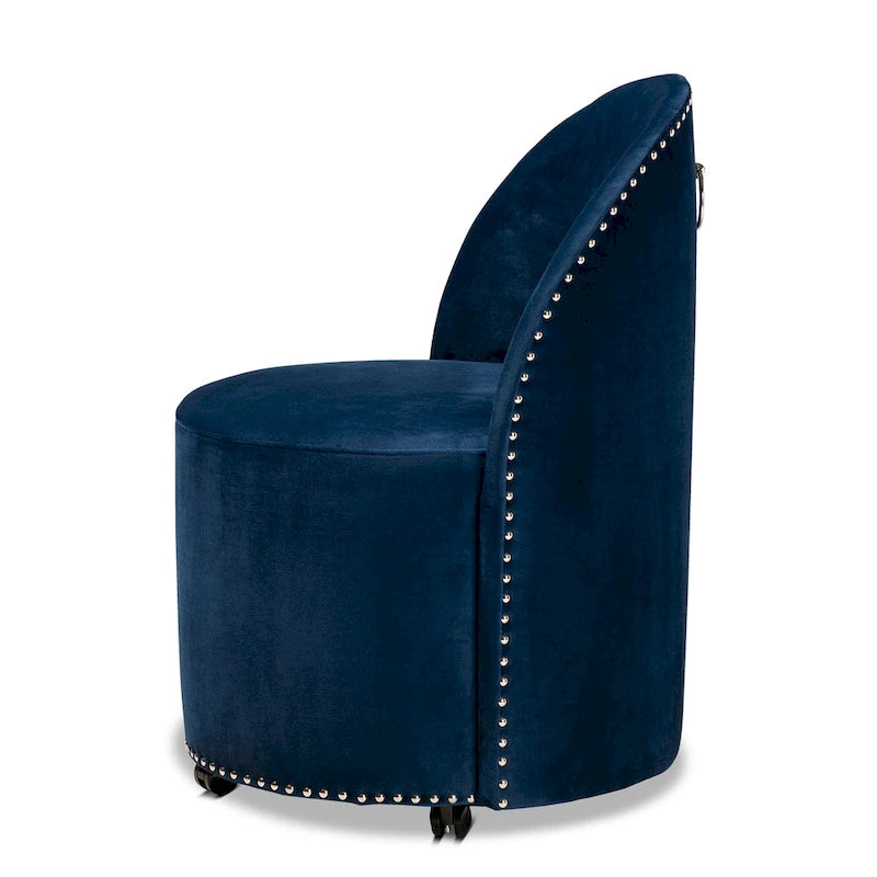 Glam and Luxe Velvet Rolling Accent Chair
