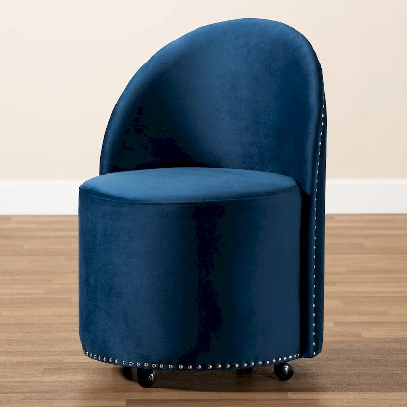 Glam and Luxe Velvet Rolling Accent Chair