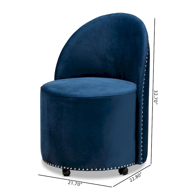 Glam and Luxe Velvet Rolling Accent Chair