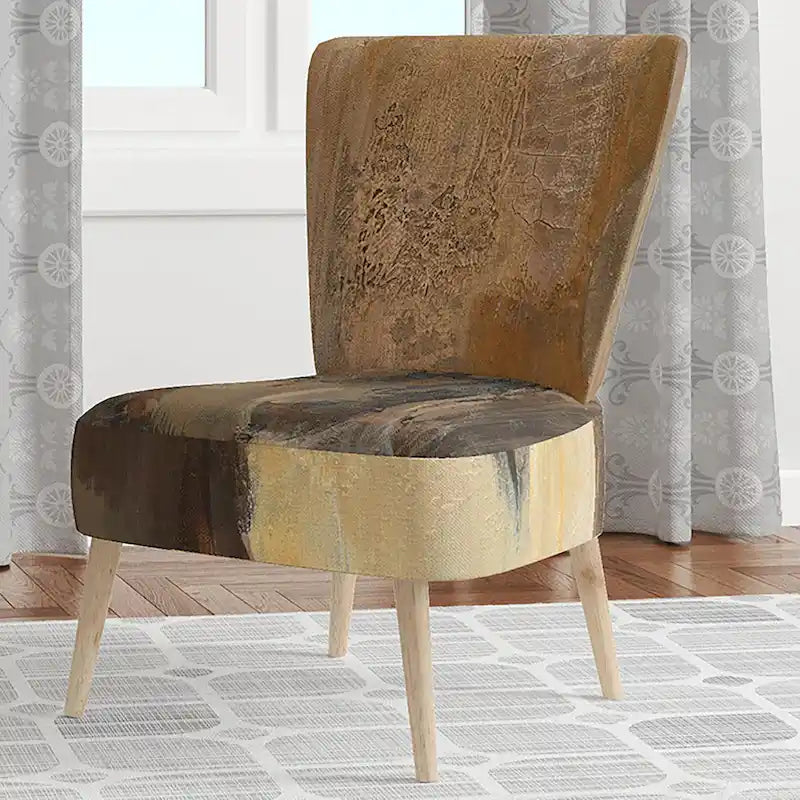 Fauteuil d'appoint moderne de style maison de campagne rembourré motif bison doré - fauteuil avec accoudoirs