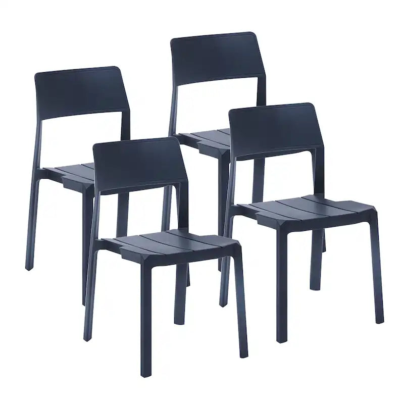 Stackable Dining Chairs Set of 4, Overall Plastic