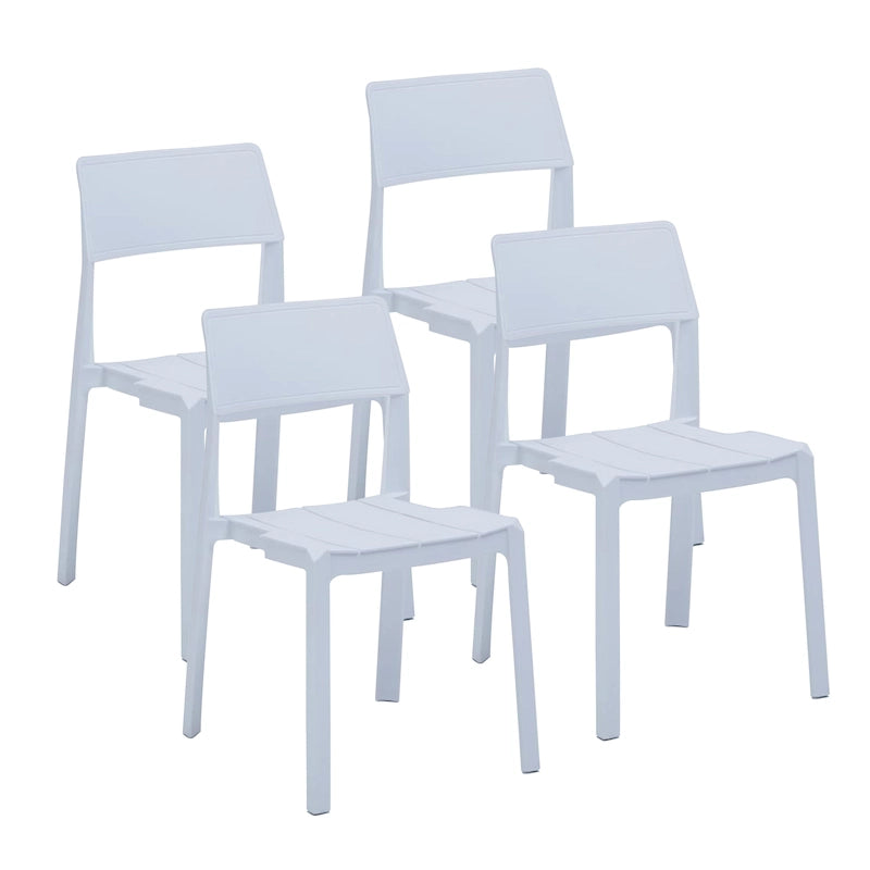 Stackable Dining Chairs Set of 4, Overall Plastic