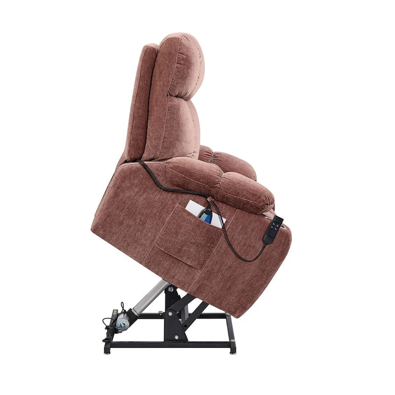Fauteuil inclinable motorisé avec fonction de levage, chauffage et massage pour personnes âgées