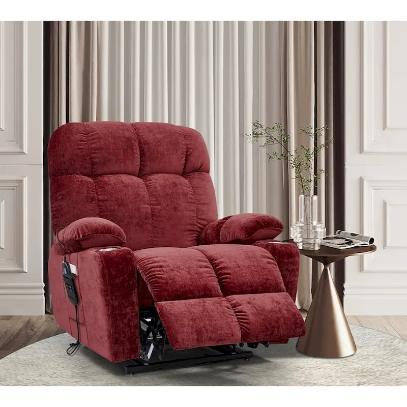 Fauteuil inclinable motorisé avec fonction de levage, chauffage et massage pour personnes âgées