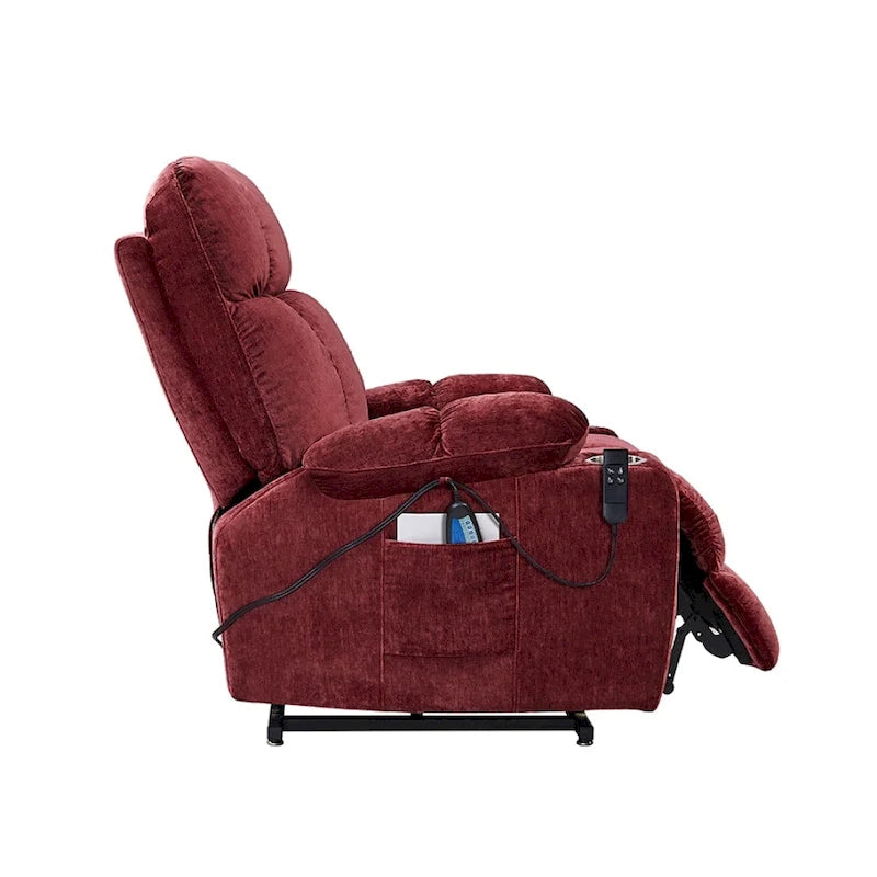Fauteuil inclinable motorisé avec fonction de levage, chauffage et massage pour personnes âgées