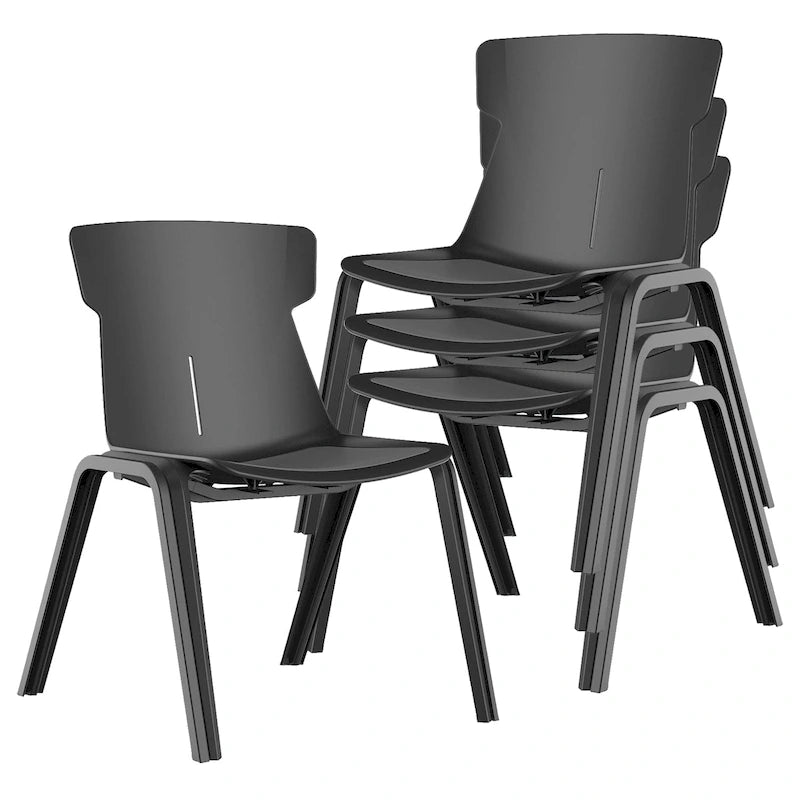 Modern Black Stackable Desk Chairs (Set of 4) by