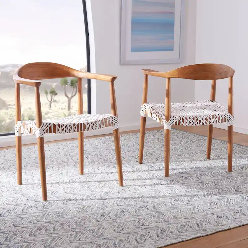Leather Woven Accent Chair - 25 W x 20.9 L x 30.9 H - 25Wx21Dx31H
