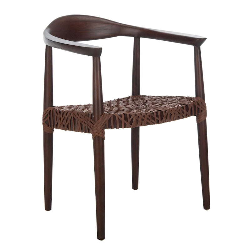 Leather Woven Accent Chair - 25 W x 20.9 L x 30.9 H - 25Wx21Dx31H