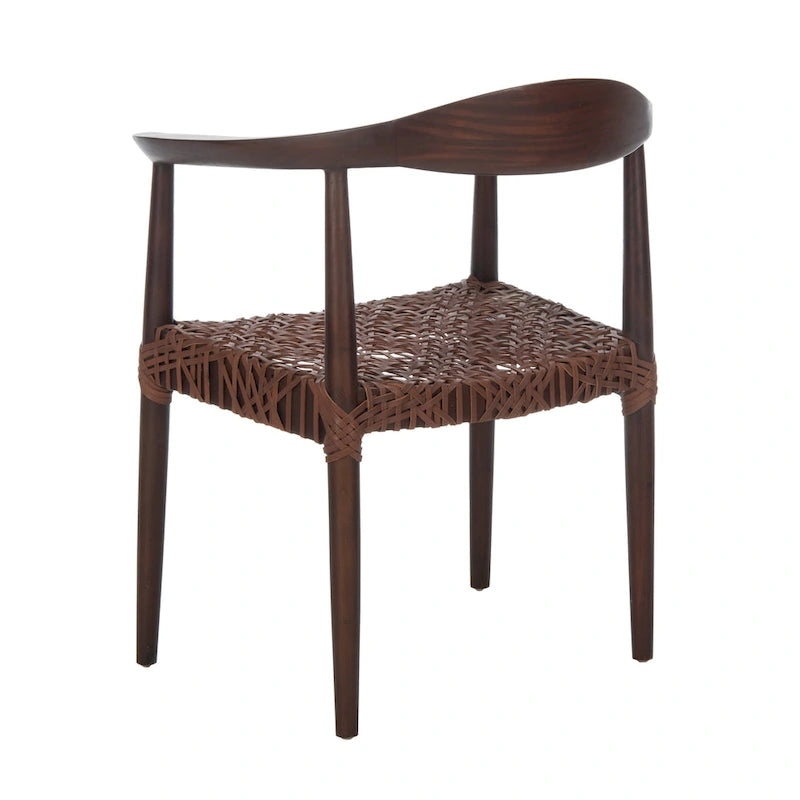 Leather Woven Accent Chair - 25 W x 20.9 L x 30.9 H - 25Wx21Dx31H