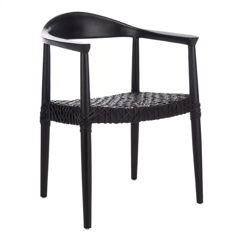 Leather Woven Accent Chair - 25 W x 20.9 L x 30.9 H - 25Wx21Dx31H