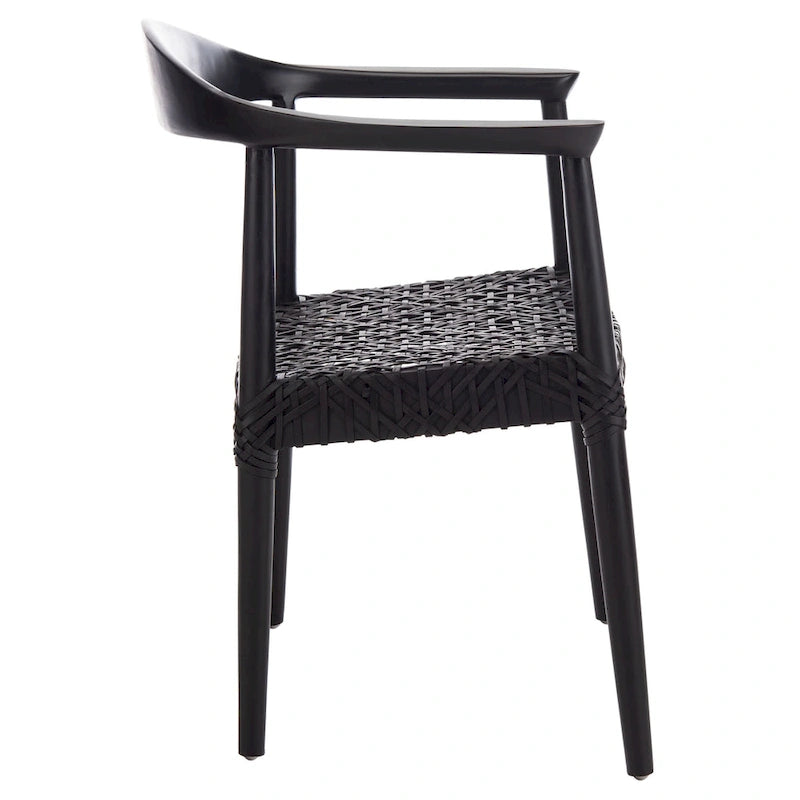 Leather Woven Accent Chair - 25 W x 20.9 L x 30.9 H - 25Wx21Dx31H