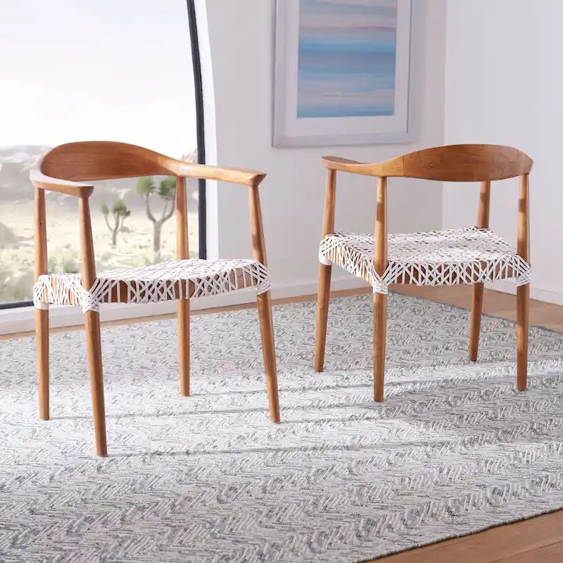 Leather Woven Accent Chair - 25 W x 20.9 L x 30.9 H - 25Wx21Dx31H
