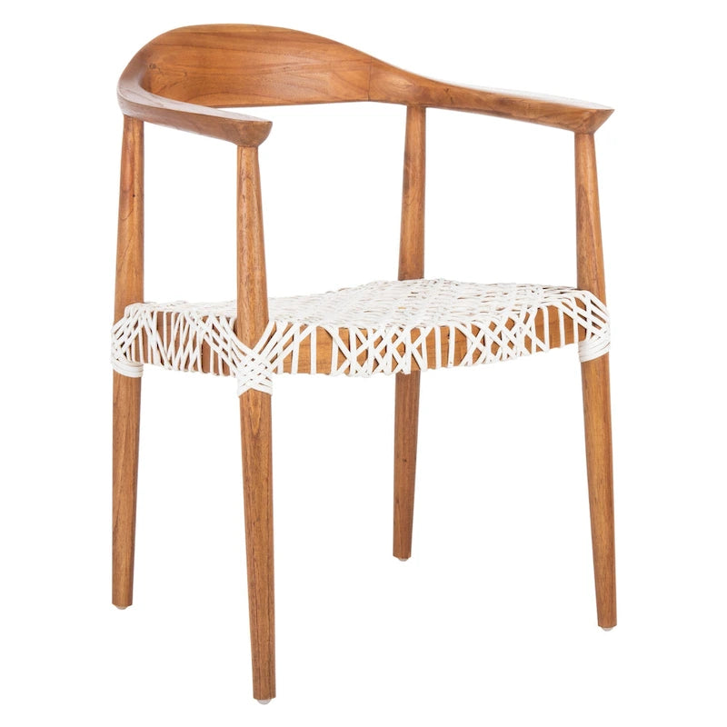 Leather Woven Accent Chair - 25 W x 20.9 L x 30.9 H - 25Wx21Dx31H